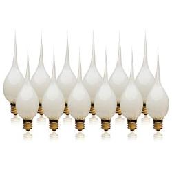 LightLady Studio, Silicone Dipped Candle Light Bulbs, 7 Watts, Pack of 12, Replacement Bulb for Window Candles