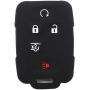 Ezzy Auto Black and Blue Silicone Rubber Key Fob Case Key Cover Key Jacket Skin for Enclave Colorado Silverado 1500 Suburban Tahoe Yukon Sierra 1500