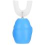 U Shaped Head Toothbrush, Soft Silica Gel Brush Head Children Automatic Sonic Electronic Toothbrush Cartoon Toothbrush Kids Toddlers (Mousse 60ml)(Blue)
