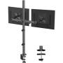 HUANUO Dual Monitor Stand with Extra Tall Pole 39.37 inch, Fully Adjustable Monitor Mount, C Clamp & Grommet Mounting Base