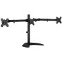 Mount-It! Triple Monitor Stand | 3 Monitor Stand Fits 19 20 21 22 23 24 Inch Computer Screens | Free Standing Base | Three Heavy Duty Full Motion Adjustable Arms | VESA Compatible