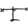 Mount-It! Triple Monitor Stand | 3 Monitor Stand Fits 19 20 21 22 23 24 Inch Computer Screens | Free Standing Base | Three Heavy Duty Full Motion Adjustable Arms | VESA Compatible