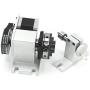 Reducing Ratio 4:1 CNC 4th-axis A-axis Rotation-axis, 4 Jaw K12-65mm Chuck Tip Indexing Head with Nema17 2-Phase 4-Wire Stepper Motor + 54mm Tailstock for CNC Router Engraving Machine