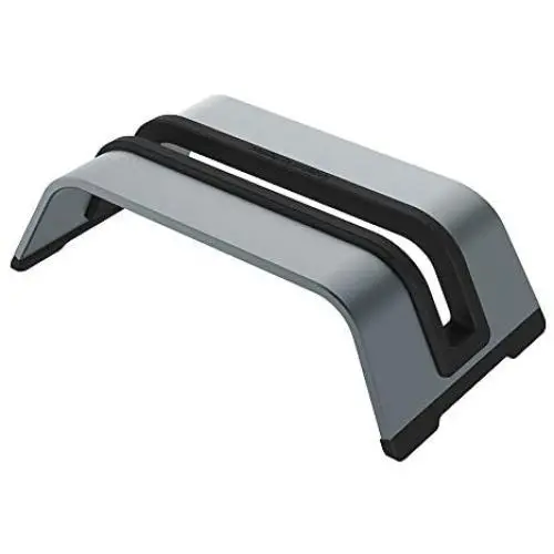 Aluminum Vertical Laptop Stand - Space Saving Laptop Holder Compatible with MacBook /iPad and More Notebook Laptops to 0.67’’ Inch Thickness(Space Grey)