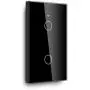 BSEED WiFi Touch Smart Wall Light Switch Tempered Glass Panel Work with Alexa/Google 118×71mm 2 Gang 1 Way Black