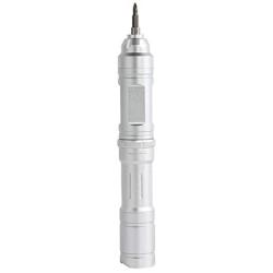Screwdriver X 1 Rechargeable Low Noise Aviation Aluminium Mini Electric Screwdriver For Dismounting Electronic Products and Home Appliance - (Color: Silver)