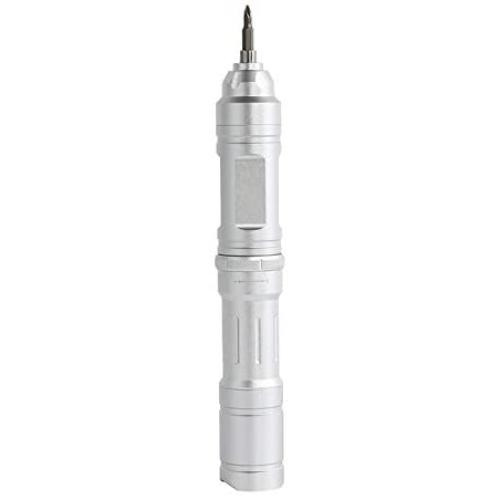 Screwdriver X 1 Rechargeable Low Noise Aviation Aluminium Mini Electric Screwdriver For Dismounting Electronic Products and Home Appliance - (Color: Silver)