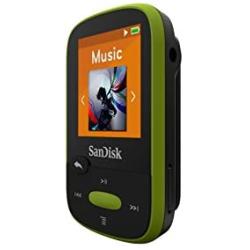 SanDisk 8GB Clip Sport MP3 Player, Lime - LCD Screen and FM Radio - SDMX24-008G-G46L
