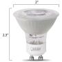 Feit Electric BPMR16IFGU500950CA/6 6W 50W Equivalent Dimmable 450 Lumen GU10 Base LED MR16 Light Bulb, 2.3''H x 2''D, 5000K (Daylight), 6 Piece