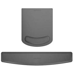 PU Leather Mouse Pads Wrist Rest Support and Keyboard Wrist Rest Pad Set for Laptop Computer Mac,Ergonomic Memory Foam,Non-Slip Base Mouse pad,Easy Typing and Relieve Wrist Pain(Gray)