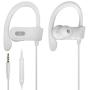 Avantree E171 Sports Earbuds Wired with Microphone, Sweatproof Wrap Around Earphones with Over Ear Hook, in Ear Running Headphones for Workout Exercise Gym Compatible with iPhone, Cell Phones - White