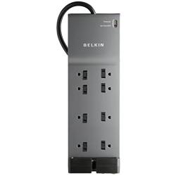 Belkin 8-Outlet Power Strip Surge Protector, Flat Plug, 6ft Cord – Ideal for Computers, Home Theatre, Appliances, Office Equipment (3,550 Joules), Black