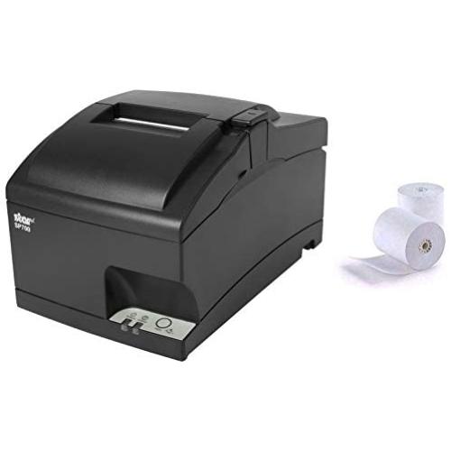 Star Micronics SP742ME Ethernet Receipt Printer, Compatible with Square and Clover, Impact, Auto Cutter, Power Supply and Cable Included and 2 Rolls of Epsilont Paper