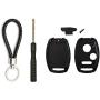 Key Fob Keyless Entry Remote Shell Case & Keychain fit Honda Odyssey,Pilot, Accord, Civic, CR-V, Fit, Ridgeline,CR-Z Cutting Not Required