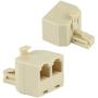 Uvital RJ11 Duplex Wall Jack Adapter Dual Phone Line Splitter Wall Jack Plug 1 to 2 Modular Converter Adapter for Office Home ADSL DSL Fax Model Cordless Phone System, Yellow(2 Packs)
