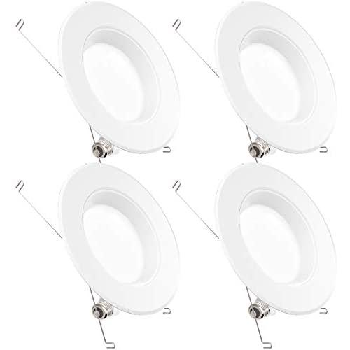 Sunco Lighting 4 Pack 5/6 Inch LED Recessed Downlight, Baffle Trim, Dimmable, 13W=75W, 5000K Daylight, 965 LM, Damp Rated, Simple Retrofit Installation - UL + Energy Star