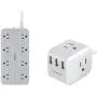 USB Power Strip Flat Plug, TESSAN Desktop Charging Station with 3 USB Ports, 5 Feet Long Extension Cord, Compact Size for Home Office and Travel Use USB Power Strip Flat Plug, TESSAN Desktop Charging Station with 3 USB Ports, 5 Feet Long Extension Cord, Compact Size for Home Office and Travel Use