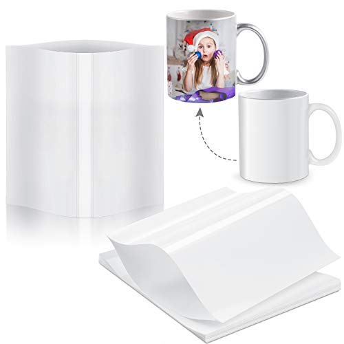 80 Pieces Sublimation Shrink Wrap Sleeves Heat Transfer Shrink Film Shrink Wrap Sheet Shrink Wrap Bags for Tumblers, Cups, Mug, Blanks Sublimation, 7 x 7 Inch