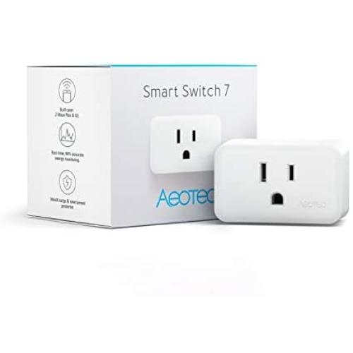Aeotec Smart Switch 7, Z-Wave Plus S2 Wireless Control Socket Zwave Plug for Home Automation, 15A, Gen7, White