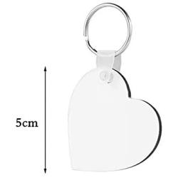 Fbaby 10pcs DIY Sublimation Double-Sided Heat Transfer Keychain Blanks Wooden Hard Board Key Rings White Blank MDF Key Chain for Heat Press (Heart-Shaped)