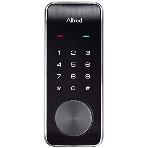 Alfred DB2-B Smart Door Lock Deadbolt Touchscreen Keypad, Pin Code + Key Entry + Bluetooth, Up to 20 Pin Codes (Chrome)