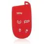Auovo Smart Key Fob Cover Case Accessories for Chrysler 300 Grand Cherokee Renegade Compass for Dodge Charger Challenger Journey Durango 5 Buttons Keyless Entry Remote(Silicone, 2pcs)