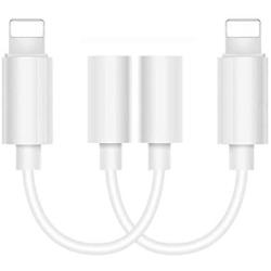 Lighting to 3.5 mm Headphone Adapter Earphone Earbuds Adapter Jack 2 Pack,Easy Use,Compatible with Apple iPhone 11 Pro Max X/XS/Max/XR 7/8/8 Plus Plug and Play GPS System Cases