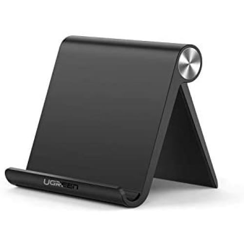 UGREEN Cell Phone Stand Holder Mobile Phone Dock Compatible for iPhone 12 Pro Max 11 SE XS XR 8 Plus 6 7 Samsung Galaxy Note20 S20 S10 S9 S8 Android Smartphone Holder Desk Adjustable Foldable Black