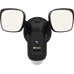 Swann Floodlight Security Camera w/Dimmable Motion Lighting, 2 Way Talk, Wi-Fi Surveillance 1080p HD, Indoor/Outdoor Color Night Vision, True Detect Heat Sensing, Alexa/Google, Black, SWWHD-FLOCAMB