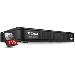 ZOSI H.265+ 5MP Lite 8 Channel CCTV DVR Recorder with Hard Drive 1TB, Remote Access, Motion Alert Push, Hybrid Capability 4-in-1(Analog/AHD/TVI/CVI) Full 1080p HD Surveillance DVR for Security Camera