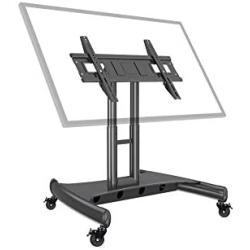 NB North Bayou Mobile TV Cart for 32-70” LED Touch Screen TV Stand for All-in-One Computer Portrait Screen with Load Capacity of 100lbs Height Adjustable Stand AVA50-B
