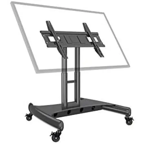 NB North Bayou Mobile TV Cart for 32-70” LED Touch Screen TV Stand for All-in-One Computer Portrait Screen with Load Capacity of 100lbs Height Adjustable Stand AVA50-B