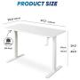 DEVAISE Adjustable Height Standing Desk, 47 inch Sit to Stand Up Desk Workstaion with Crank Handle for Office Home, White