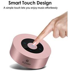 XLEADER SoundAngel (3rd Gen) 5W Touch Bluetooth Speaker with Waterproof Case, 15h Music, Louder Crystal HD Sound, Premium Mini Portable Bluetooth Speaker for iPhone iPad Tablet Shower, Rose Gold