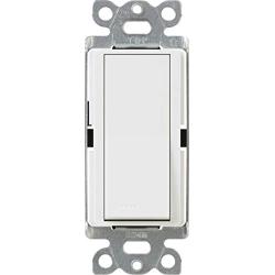 Lutron Claro On/Off Switch, 15 Amp, 3-Way, CA-3PS-WH, White