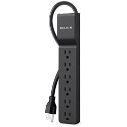 Belkin 6-Outlet Home And Office Surge Protector With Essential Power Filtration And 4ft Cord, 700 Joules, Black