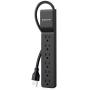 Belkin 6-Outlet Home And Office Surge Protector With Essential Power Filtration And 4ft Cord, 700 Joules, Black