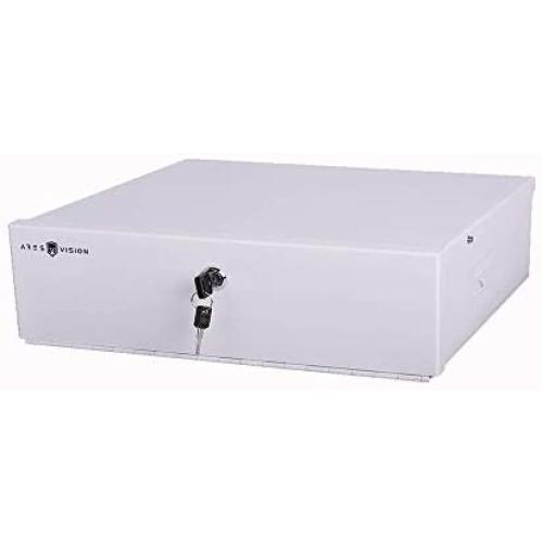 Ares Vision Heavy Duty 18'' x 18'' x 5'' DVR/PC Security Lock Box 16 Gauge with Exhaust Fan (18x18x5, White)