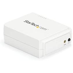 StarTech.com 1-Port Wireless N USB 2.0 Network Print Server - 10/100 Mbps Ethernet USB Printer Server Adapter - Windows 10 - 802.11 b/g/n (PM1115UW), White