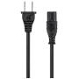 Monoprice AC Power Cord Cable - 3 Feet Without Polarized | 18AWG, 10A (NEMA 1-15P to IEC-320-C7) Black