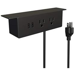 Desk Power Sockets with USB Ports,UL Approval Fast Charging Power Strip Hanging Mount Under Desk Table Edge