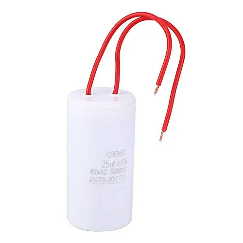 Starting Capacitor, CBB60 Insert Starting Capacitor 25uF 450VAC for Home Applicable to Repairing of Many Kinds of Small Electric Appliance 25/70/-20