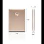 G-Technology 2TB G-DRIVE Mobile USB-C (USB 3.1 Gen 1) Portable External Hard Drive, Gold - 0G10340