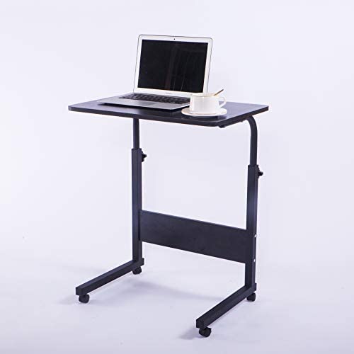Laptop Cart 23.6'' Mobile Table Fancasa Movable Portable Adjustable Notebook Computer Stand with Wheels (Black)