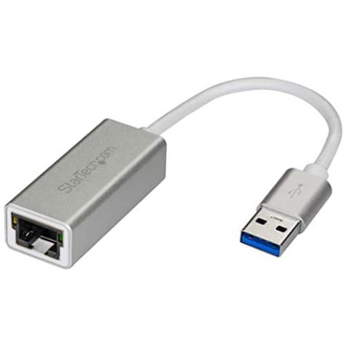 StarTech.com USB 3.0 to Gigabit Network Adapter - Silver - Sleek Aluminum Design for MacBook, Chromebook or Tablet - Native Driver Support (USB31000SA), Standard