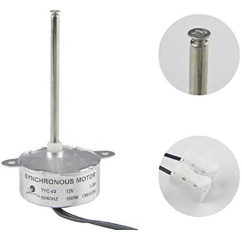 CHANCS TYC-40 AC 12V Small Synchronous Gear Motor 5RPM CW/CCW Inner-screw Shaft Shaft Length 74MM for Christmas decoration