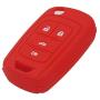 2Pcs Rubber Soft Silicone Flip Remote Key Fob Cover Remote Control Keyless Protector Bag Holder Shell for 2016-2010 Chevrolet Camaro Cruze Chevy Equinox Sonic Terrain Key Fob OHT01060512, Black/Red