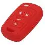 2Pcs Rubber Soft Silicone Flip Remote Key Fob Cover Remote Control Keyless Protector Bag Holder Shell for 2016-2010 Chevrolet Camaro Cruze Chevy Equinox Sonic Terrain Key Fob OHT01060512, Black/Red
