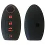 LemSa 2Pcs Keyless Entry Remote Car Smart Key Fob Outer Shell Cover Soft Rubber Protective Case for Nissan Altima Maxima Murano Armada Gt-r Sentra Altima Rogue Pathfinder, 4 Buttons Black+Pink
