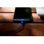 vCharged Blue 2 FT MFi Certified iPhone Charger Compatible with AirPods, iPad & iPhone - for Car Chargers, PowerBanks & Less Cable Length